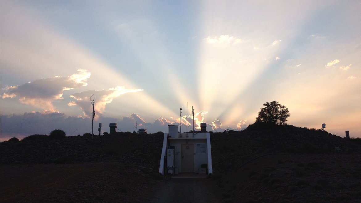 Fig 4. SAGOS entrance at sunset (Photo: Ch. Voigt, GFZ)